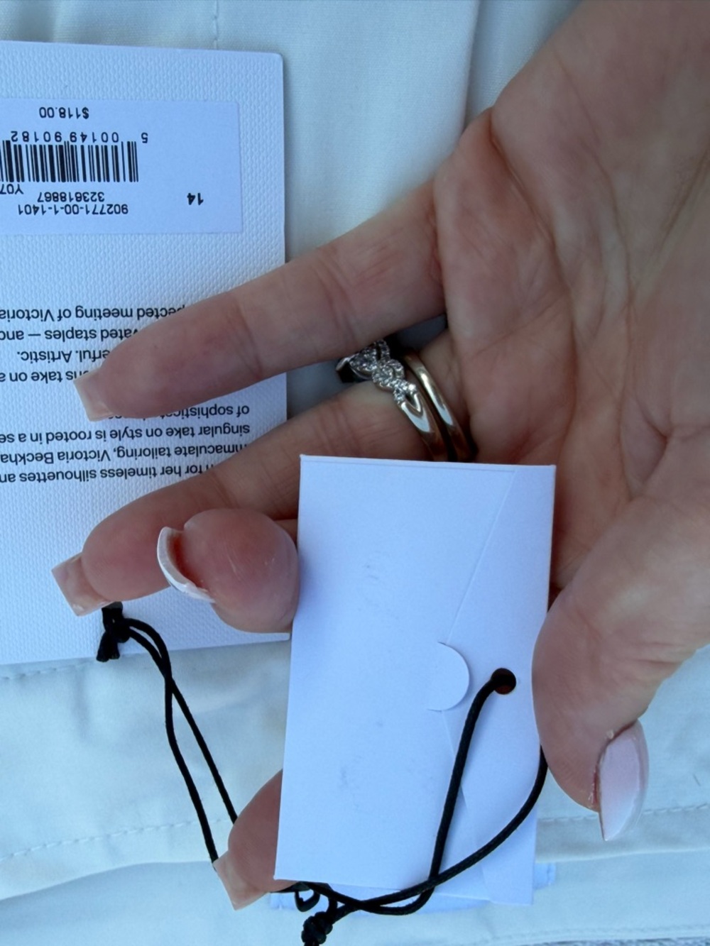 Victoria Beckham White Dress Slacks Gap Collab sz 14 with Subtle Label Detail - Picture 10 of 15